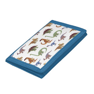 Pattern dino comic dinosaur trifold wallet