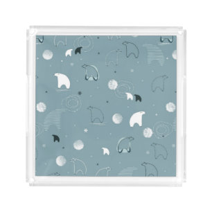 pattern displaying a cute polar acrylic tray