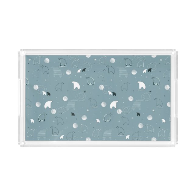 pattern displaying a cute polar acrylic tray (Front)