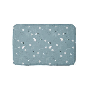 pattern displaying a cute polar bathroom mat