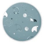pattern displaying a cute polar ceramic knob