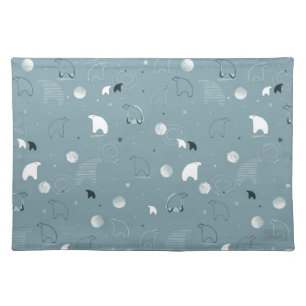 pattern displaying a cute polar cloth placemat