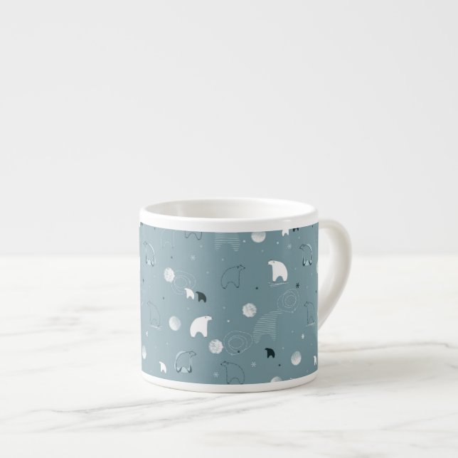 pattern displaying a cute polar espresso cup (Front Right)