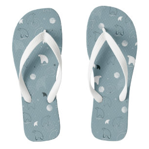 pattern displaying a cute polar flip flops