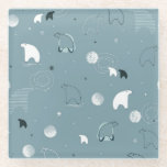 pattern displaying a cute polar glass coaster