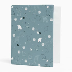 pattern displaying a cute polar mini binder