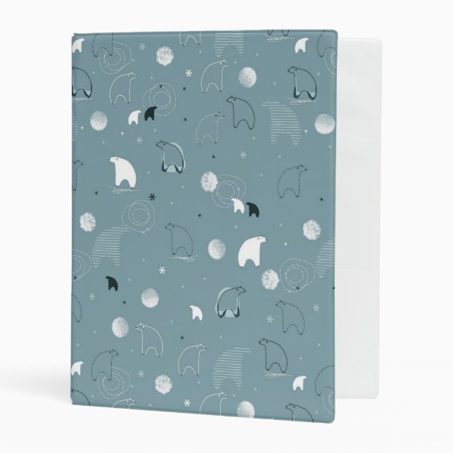 pattern displaying a cute polar mini binder (Front/Inside)
