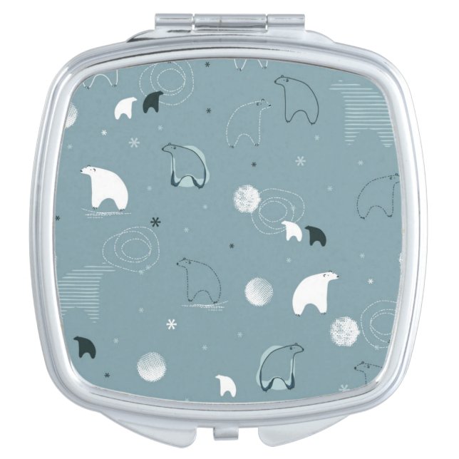 pattern displaying a cute polar mirror for makeup (Front)
