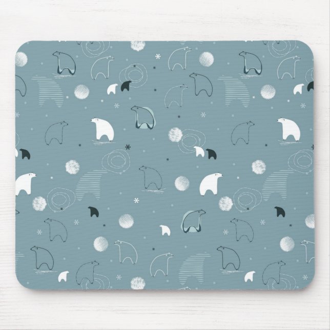 pattern displaying a cute polar mouse pad (Front)