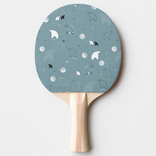 pattern displaying a cute polar Ping-Pong paddle (Front)