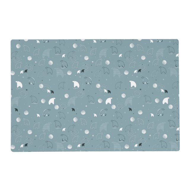 pattern displaying a cute polar placemat (Front)
