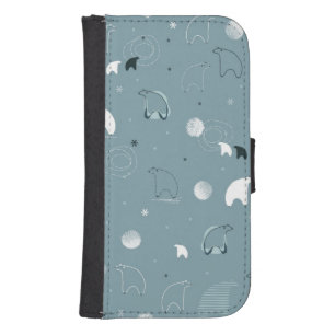 pattern displaying a cute polar wallet phone case for samsung galaxy s4