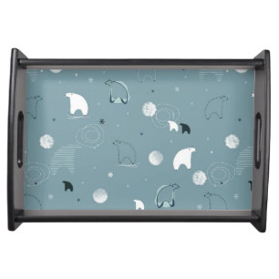 pattern displaying a cute polar serving tray