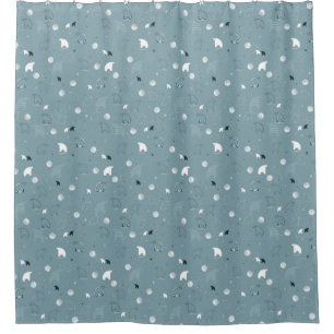 pattern displaying a cute polar shower curtain