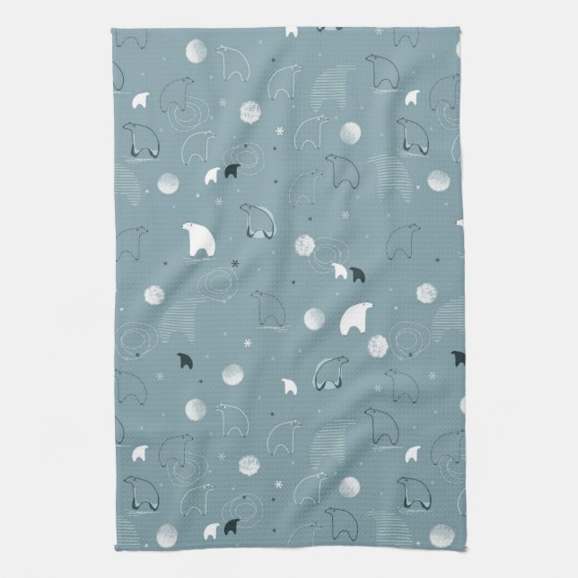 pattern displaying a cute polar towel (Vertical)