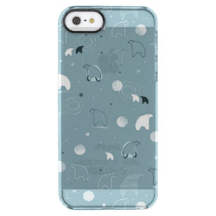 pattern displaying a cute polar clear iPhone SE/5/5s case