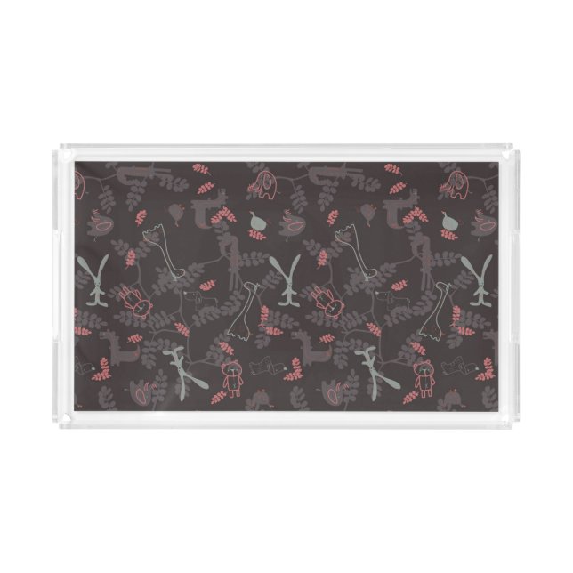 pattern displaying baby animals 1 acrylic tray (Front)