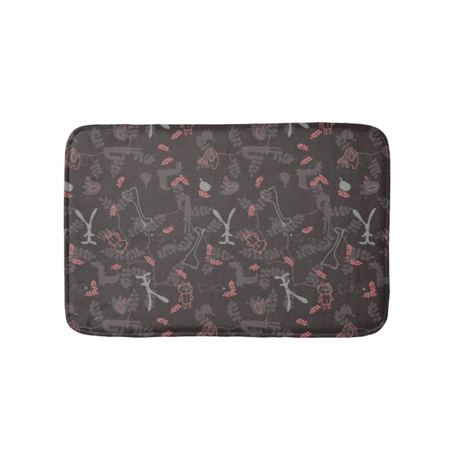 pattern displaying baby animals 1 bathroom mat (Front)