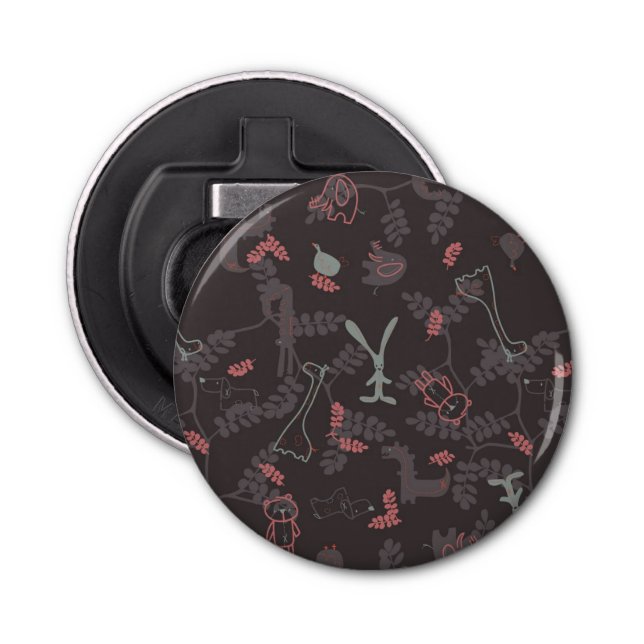 pattern displaying baby animals 1 bottle opener (Front)