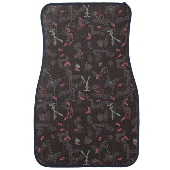 pattern displaying baby animals 1 car floor mat (Front)