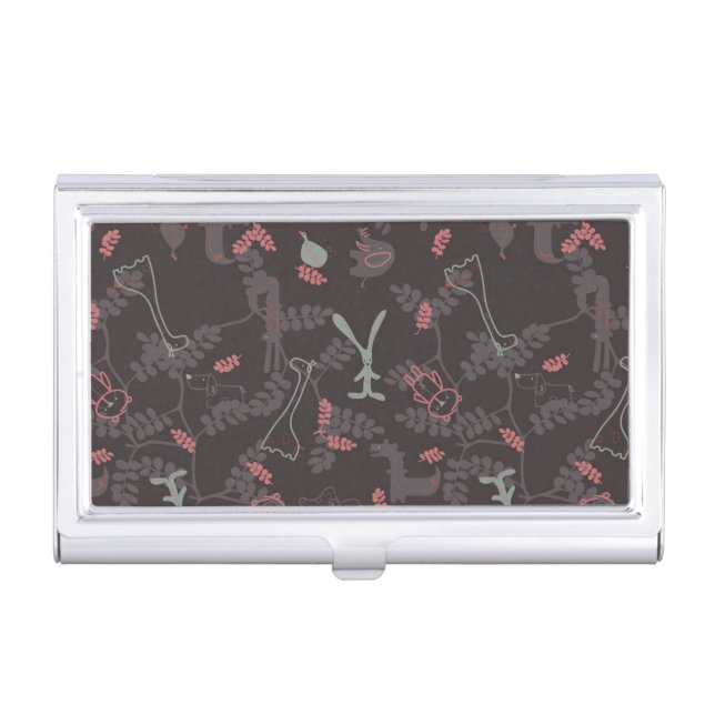pattern displaying baby animals 1 case for business cards (Front)