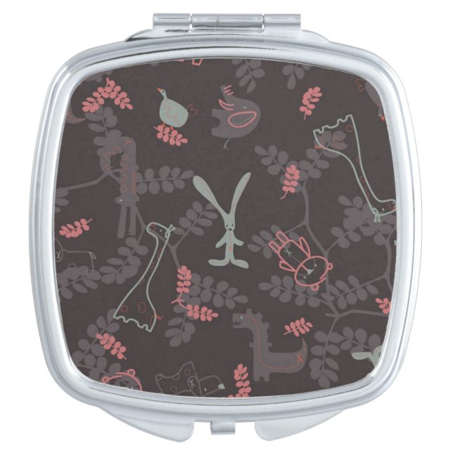 pattern displaying baby animals 1 compact mirror (Front)