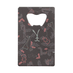 pattern displaying baby animals 1 credit card bottle opener
