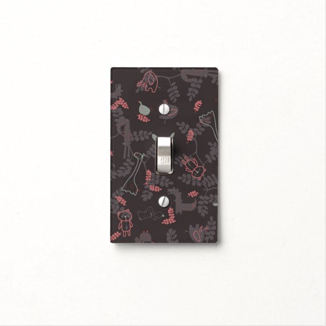 pattern displaying baby animals 1 light switch cover (In Situ)