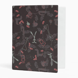 pattern displaying baby animals 1 mini binder