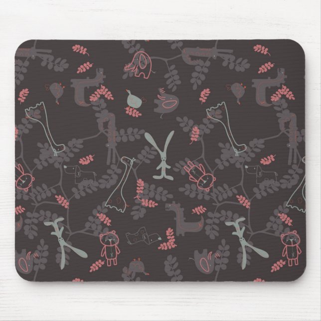 pattern displaying baby animals 1 mouse pad (Front)