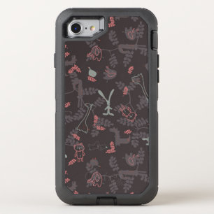 pattern displaying baby animals 1 OtterBox defender iPhone SE/8/7 case