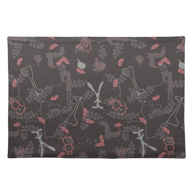 pattern displaying baby animals 1 placemat (Front)