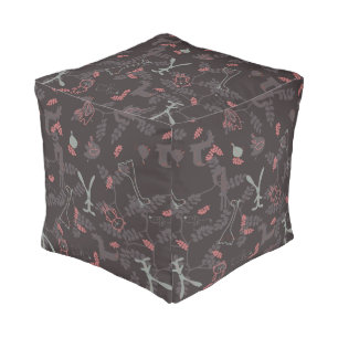 pattern displaying baby animals 1 pouf