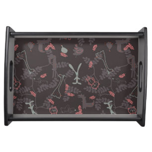 pattern displaying baby animals 1 serving tray