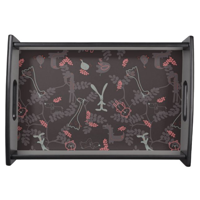 pattern displaying baby animals 1 serving tray (Front)