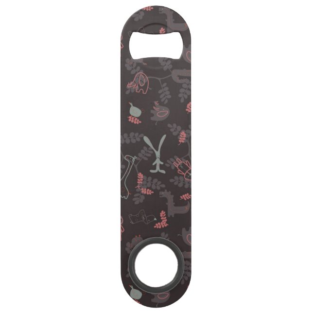 pattern displaying baby animals 1 speed bottle opener (Front)