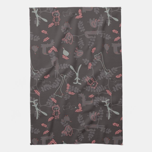 pattern displaying baby animals 1 towel (Vertical)