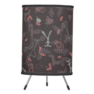 pattern displaying baby animals 1 tripod lamp