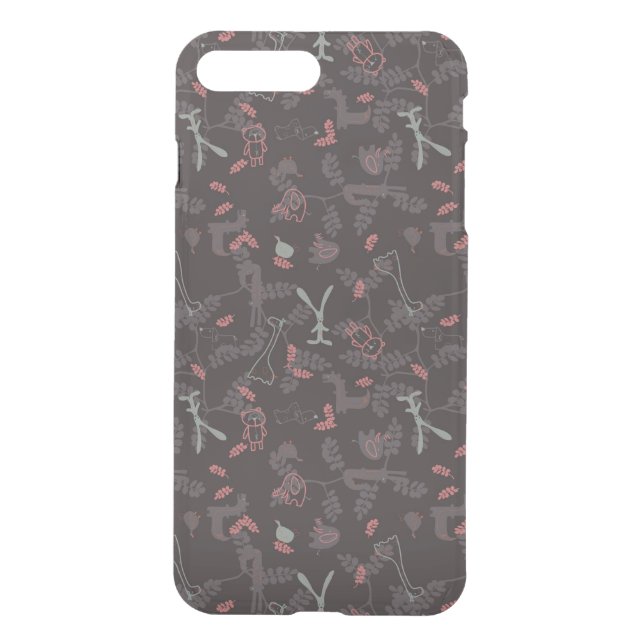 pattern displaying baby animals 1 uncommon iPhone case (Back)