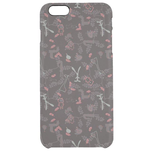 pattern displaying baby animals 1 uncommon iPhone case (Back)
