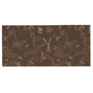 pattern displaying baby animals 1 wood USB flash drive