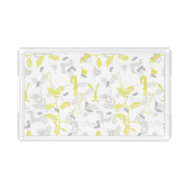 pattern displaying baby animals 2 acrylic tray (Front)