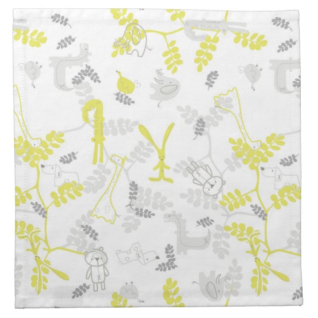 pattern displaying baby animals 2 cloth napkin (Front)