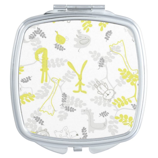 pattern displaying baby animals 2 compact mirror (Front)