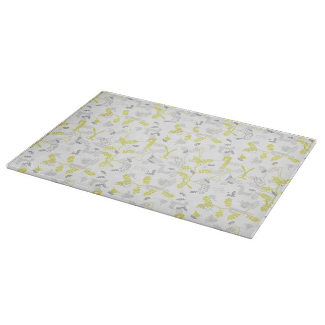 pattern displaying baby animals 2 cutting board (Corner)