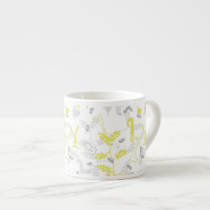 pattern displaying baby animals 2 espresso cup