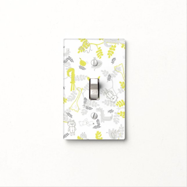pattern displaying baby animals 2 light switch cover (In Situ)