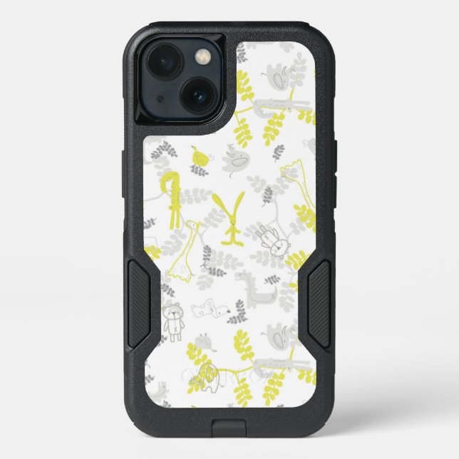 pattern displaying baby animals 2 otterbox iPhone case (Back)