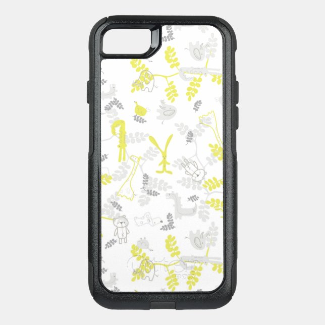 pattern displaying baby animals 2 otterbox iPhone case (Back)