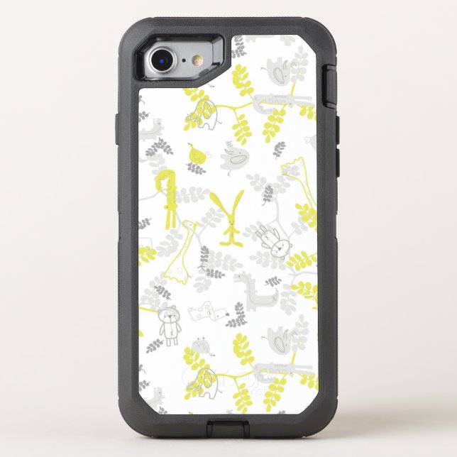 pattern displaying baby animals 2 otterbox iPhone case (Back)